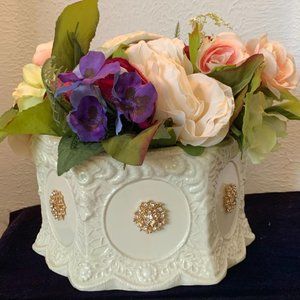 Victorian Lace Ceramic Basket